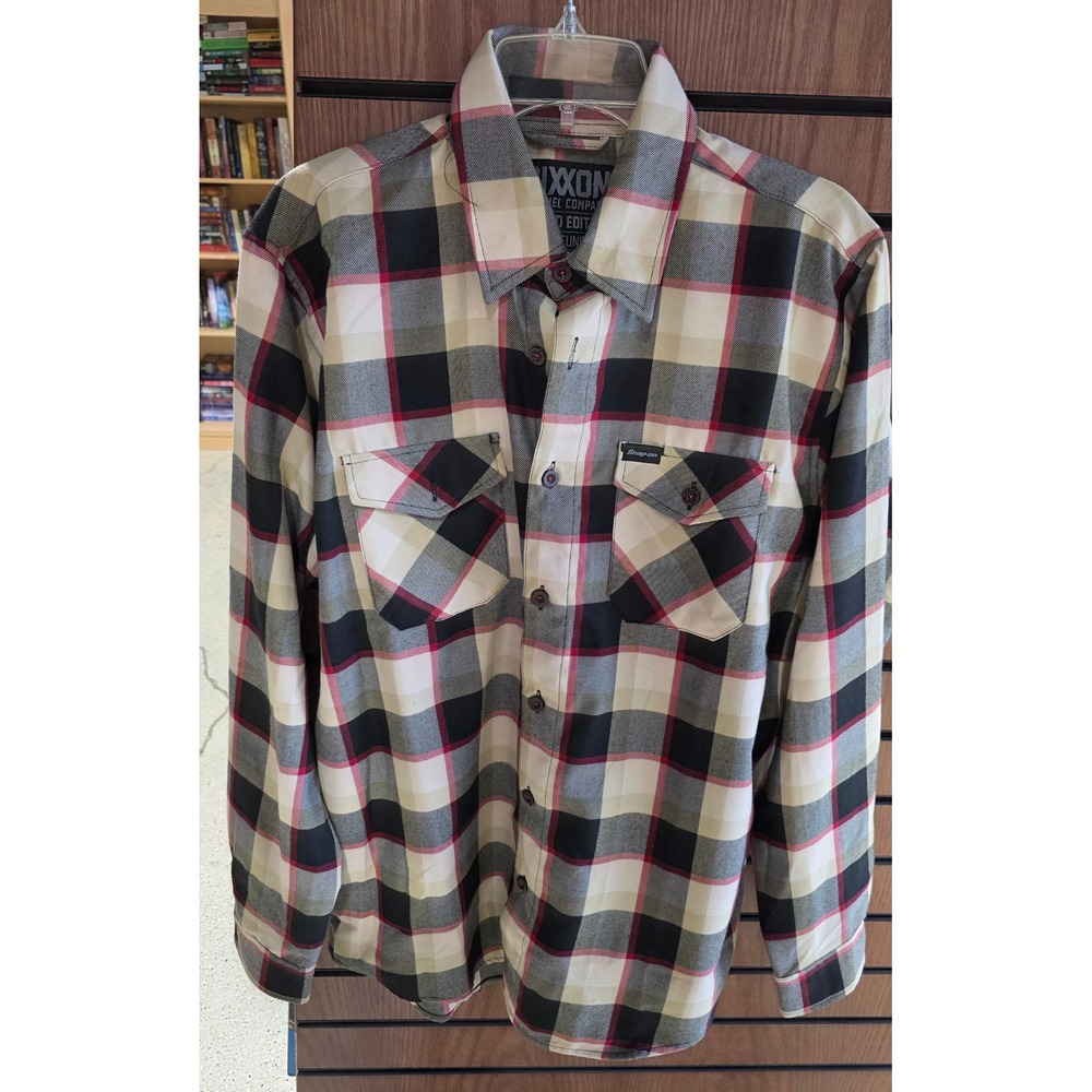 Dixxon Flannel Co Snap-on Limited Edition Plaid Shirt Mens Large Black Red Cream
